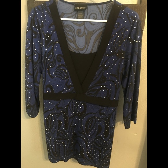 Lane Bryant Blue and Shimmer Blouse - Picture 1 of 4